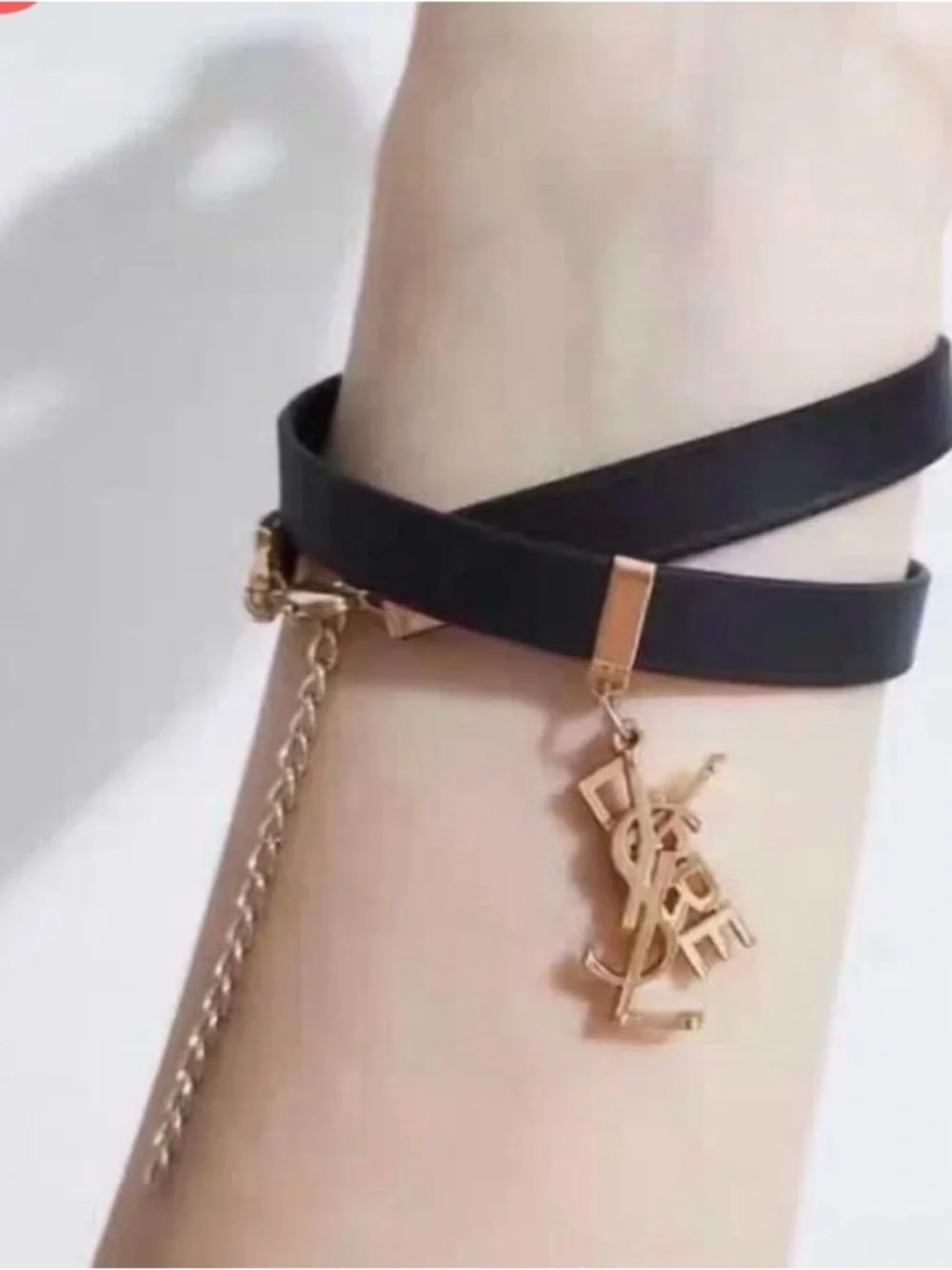 Yves Saint Laurent (YSL) Libre leather charm choker necklace/wrist wrap 13” NWOT - Picture 6 of 6